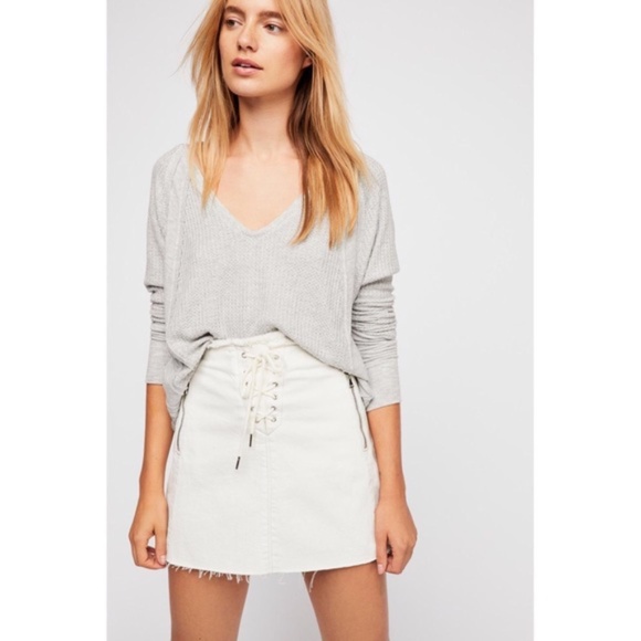 Free People Tops - Free People Catalina Thermal Top, We the Free, Light Gray, Size Medium, Slouchy